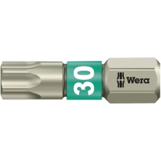 【071037】WERA ベラ トルクスネジ用 ステンレス製ドライバービット 差込6.35mm 刃先サイズTX30 全長25mm  