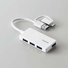 【U3H-CA4004BWH】USB Type-C(TM)変換アダプター付き USB3.0超薄型ハブ