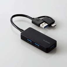 【U3H-CAK3005BBK】USB Type-C(TM)変換アダプター付き USB3.0超コンパクトハブ