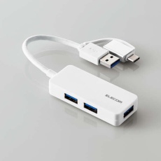 【U3H-CAK3005BWH】USB Type-C(TM)変換アダプター付き USB3.0超コンパクトハブ