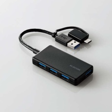 【U3H-CA4004BBK】USB Type-C(TM)変換アダプター付き USB3.0超薄型ハブ