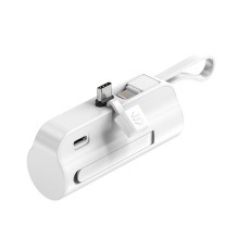 【L-DCMB5-W】超小型直接充電モバイルバッテリー(5000mAh、白色)