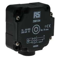 【208-134】近接センサ ブロック形 検出範囲 75 mm 非点滅 250Hz