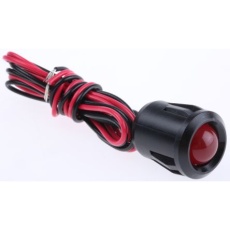 【209-147】パイロットランプ 12V dc 赤 実装ホールサイズ：14mm