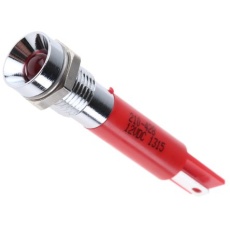 【210-428】パイロットランプ 12V dc 赤 実装ホールサイズ：8mm
