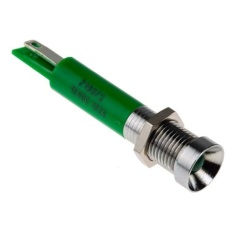【210-973】パイロットランプ 12V dc 緑 実装ホールサイズ：8mm