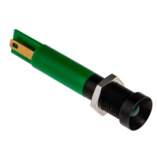 【211-364】パイロットランプ 24V dc 緑 実装ホールサイズ：8mm