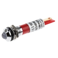 【211-904】パイロットランプ 12V 赤 実装ホールサイズ：8mm