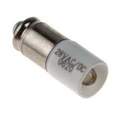 【225-975】表示ランプ 白 定格電圧：28V ac/dc