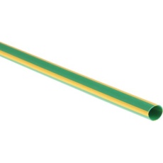 【398-076】熱収縮チューブ 収縮前 6.4mm 収縮後 3.2mm 緑/黄