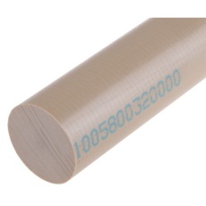 【514-354】ポリエーテルエーテルケトン(PEEK)ロッド ピーク 300mm ベージュ 32mm径
