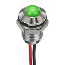 【132-9104】パイロットランプ 12V dc 緑 実装ホールサイズ：8mm