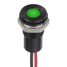 【132-9149】パイロットランプ 12V dc 緑 実装ホールサイズ：8mm