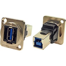 【203-5577】フィードスルー USB コネクタ A to B メス パネルマウント