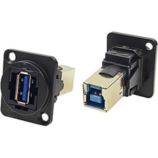 【203-5578】フィードスルー USB コネクタ A to B メス パネルマウント
