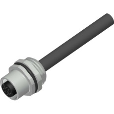 【208-0574】丸型コネクタ 4極 M12 前面取り付け