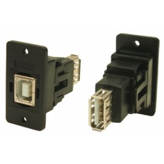 【218-8306】USBコネクタ B to A メス to メス パネルマウント