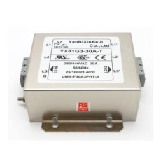 【237-8746】EMIフィルタ 電源ラインフィルタ ノイズフィルタ 三相 30A シャーシーマウント
