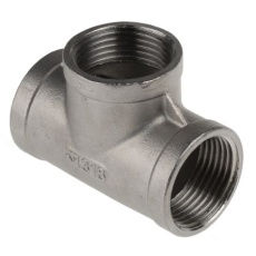 【499-3007】ステンレス配管継手 チーズ 丸型 70.104mm