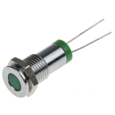 【700-1647】パイロットランプ 2V dc 緑 実装ホールサイズ:8mm