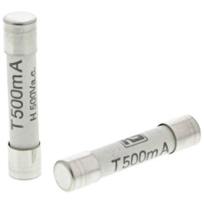 【721-1597】管ヒューズ 500mA 6.3 x 32mm 500V ac (タイムラグ)