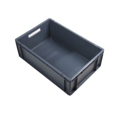 【725-9161】L ユーロコンテナ 40L 200mm x 400mm x 600mm PP グレー