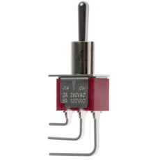 【734-7132】トグルスイッチ SPDT PCB On-Off-On
