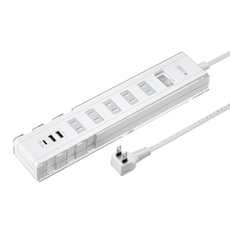 【TAP-B47UC-15W】スマホスタンド付きタップ(2P・5個口・1.5m・ホワイト)