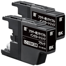 【ECI-BR12B-2P】ブラザー用リサイクルインクカートリッジ LC12BK互換 ブラック