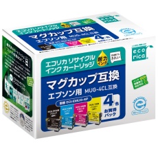 【ECI-EMUG-4P】エプソン用リサイクルインクカートリッジ MUG-4CL互換 4色パック