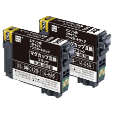 【ECI-EMUGB-2P】エプソン用リサイクルインクカートリッジ マグカップ互換 MUG-BK互換 ブラック 2個パック