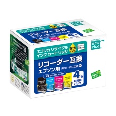 【ECI-ERDH-4P】エプソン用リサイクルインクカートリッジ リコーダー互換 RDH-4CL互換 4色パック