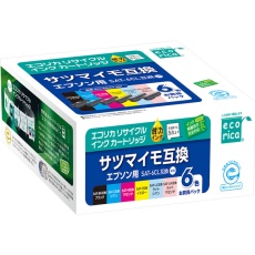 【ECI-ESAT-6P】エプソン用リサイクルインクカートリッジ サツマイモ互換 SAT-6CL互換 6色パック