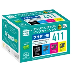 【ECI-BR411-4P】ブラザー用リサイクルインクカートリッジ LC411-4PK互換 4色パック
