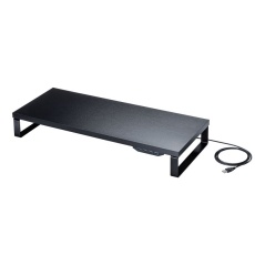 【MR-LC215BK】USBハブ付モニター台(ブラック)