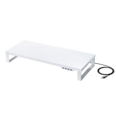 【MR-LC215W】USBハブ付モニター台(ホワイト)