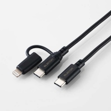 【MPA-CCLAD20BK】2in1ケーブル(USB Type-C-USB Type-C/Lightning変換/MFi認証)