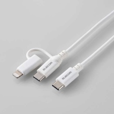 【MPA-CCLAD20WH】2in1ケーブル(USB Type-C-USB Type-C/Lightning変換/MFi認証)