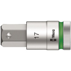 【003828】WERA ヴェラ 差込角1/2DR INHEXビットソケット ドライブ保持機能付き 六角差込サイズ17mm 全長60mm