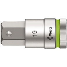 【003829】WERA ヴェラ 差込角1/2DR INHEXビットソケット ドライブ保持機能付き 六角差込サイズ19mm 全長60mm