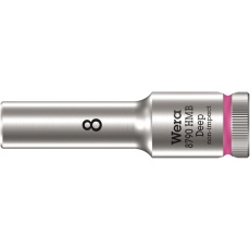 【004530】WERA ヴェラ 差込角3/8DR 六角ねじ ボルト用 ディープソケット 六角サイズ8mm 全長64mm