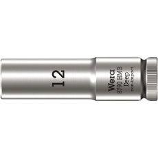 【004534】WERA ヴェラ 差込角3/8DR 六角ねじ ボルト用 ディープソケット 六角サイズ12mm 全長64mm