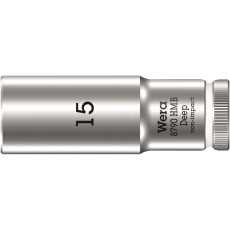 【004537】WERA ヴェラ 差込角3/8DR 六角ねじ ボルト用 ディープソケット 六角サイズ15mm 全長64mm