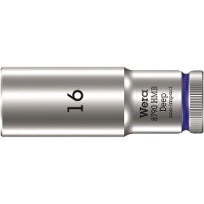 【004538】WERA ヴェラ 差込角3/8DR 六角ねじ ボルト用 ディープソケット 六角サイズ16mm 全長64mm