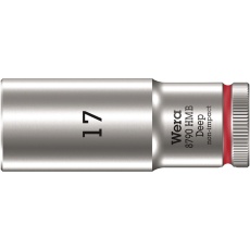 【004539】WERA ヴェラ 差込角3/8DR 六角ねじ ボルト用 ディープソケット 六角サイズ17mm 全長64mm