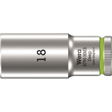 【004540】WERA ヴェラ 差込角3/8DR 六角ねじ ボルト用 ディープソケット 六角サイズ18mm 全長64mm