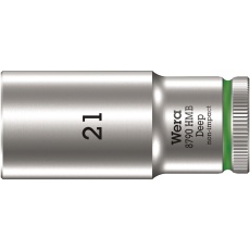 【004543】WERA ヴェラ 差込角3/8DR 六角ねじ ボルト用 ディープソケット 六角サイズ21mm 全長64mm