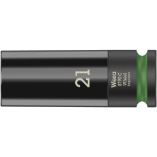 【004592】WERA ヴェラ 差込角1/2SQ HEXホイールナットインパクトソケット 六角差込サイズ21mm 全長85mm