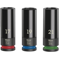 【004595】WERA ヴェラ 差込角1/2SQ 3本組 HEXホイールナットインパクトソケットセット 17.18.19mm入り