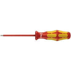 【006100】WERA ヴェラ 絶縁マイナスドライバー 1000Vでも作業できる絶縁ブレード 先端サイズ0.4x2.5mm 軸長80mm